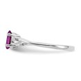 thumbnail image 3 of Auriga 10k White Gold Polished Oval-shaped Genuine Rhodolite Garnet Birthstone Ring for Women Size- 7, 3 of 6