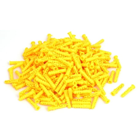 6mmx30mm Plastic Expansion Nail Plug Wall Anchor Screw Yellow