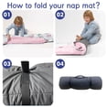 thumbnail image 5 of KAINSY Custom Toddler Nap Mat, Personalized Name Kids Sleeping Mat， Girls Butterfly Sleep Bag with Pillow Blanket Set, Easy Roll Up & Carry Nap Sacks for Infant Child, 5 of 8