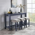 thumbnail image 4 of Furniture of America Sabana Wood 4-Piece Counter Height Dining Set in Blue, 4 of 9