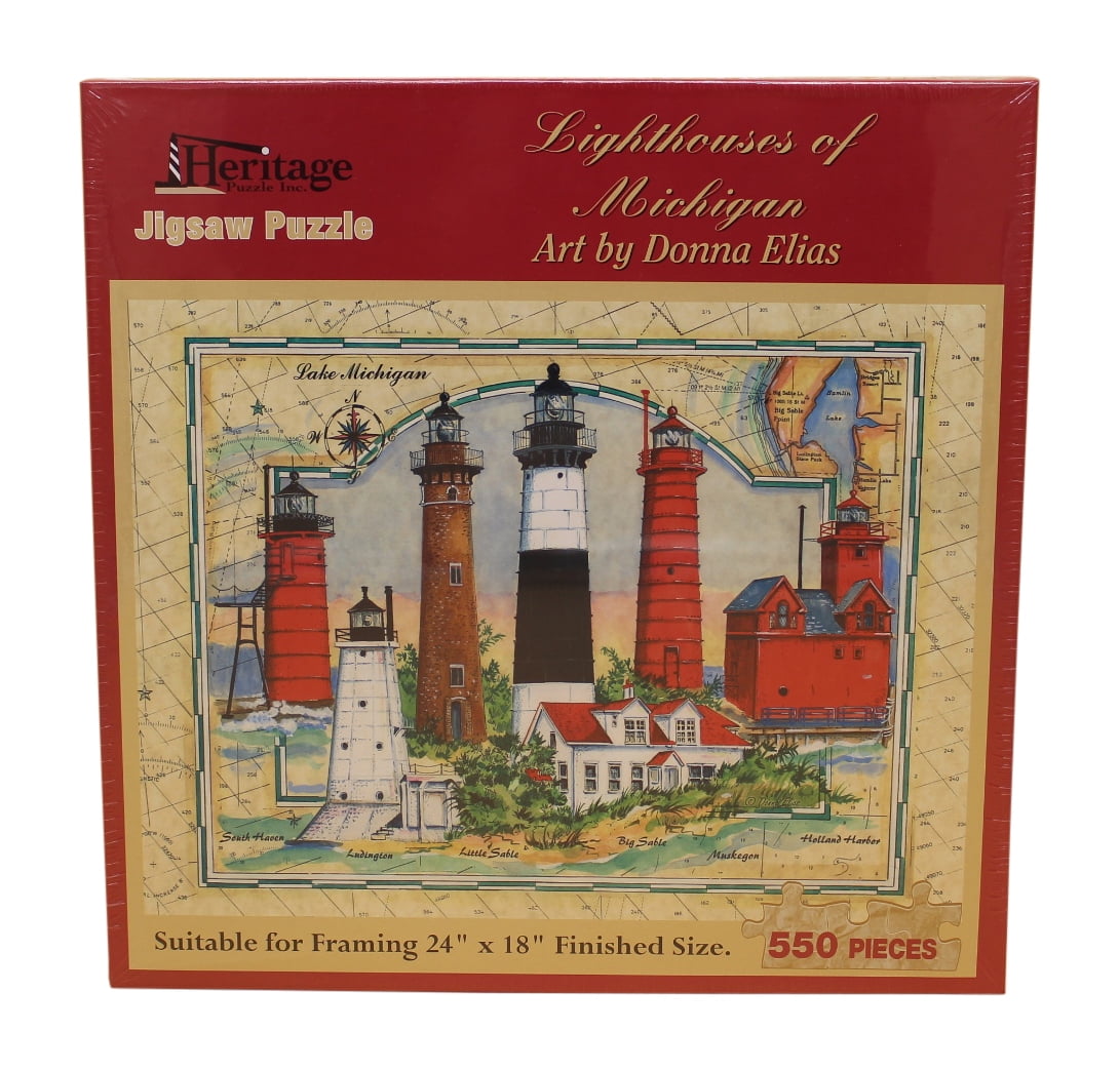 Heritage Puzzle Inc. Lighthouses of Michigan Jigsaw Puzzle ...
