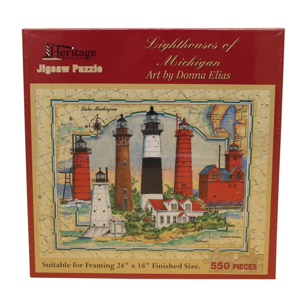 Heritage Puzzle Inc. Lighthouses of Michigan Jigsaw Puzzle (550Piece