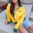 thumbnail image 3 of Womens Zip Up Sweatshirts Jackets Brazil Graphic Long Sleeve Casual Loose Aesthetic Trendy Outwear with Pockets, 3 of 7