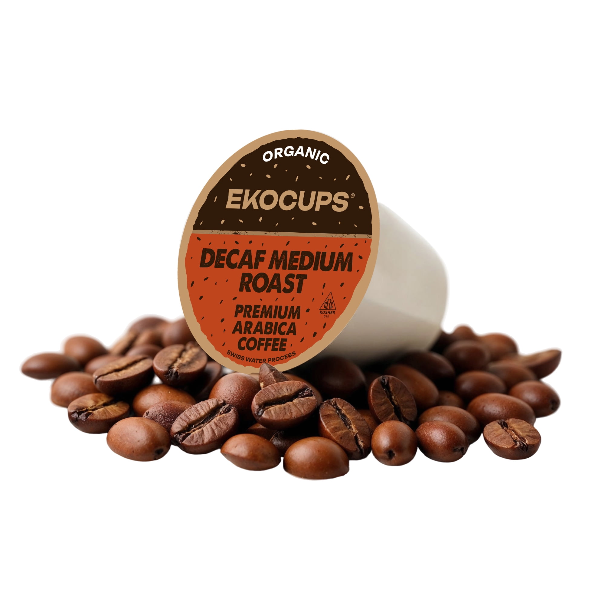 EKOCUPS Decaf Organic Coffee, Medium roast, 40 Count For Keurig K Cup Brewers