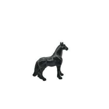 Horse, Black Plastic Toy Animal, Realistic Figure, Farm Model 2 Inches F4159