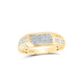 thumbnail image 3 of 10kt Yellow Gold His Hers Round Diamond Cluster Matching Wedding Set 1 Cttw, 3 of 3