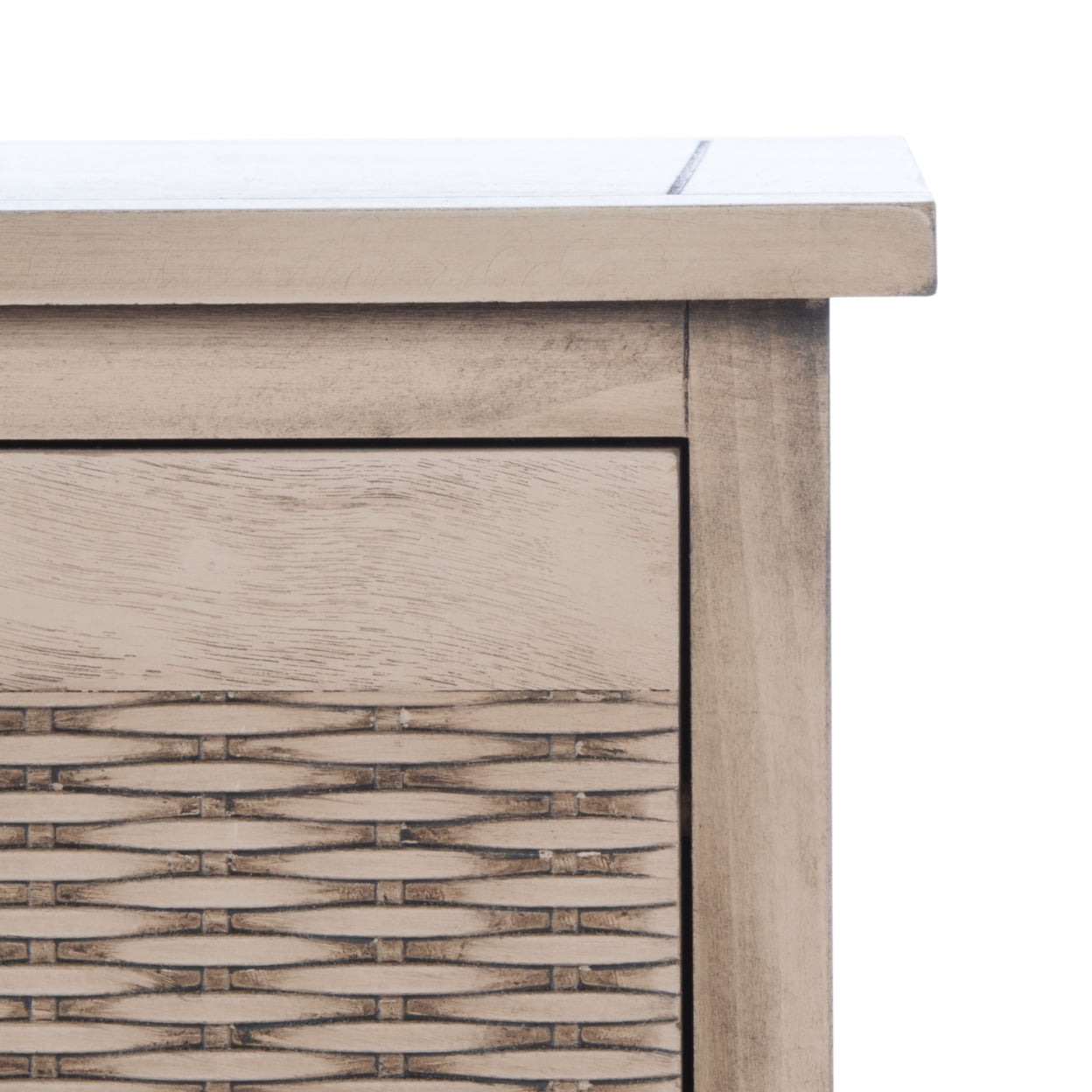 SAFAVIEH Landers Amish 4 Drawer Rectangle Media Stand, Sand (47.3 in. W x 15.8 in. D x 20 in. H)
