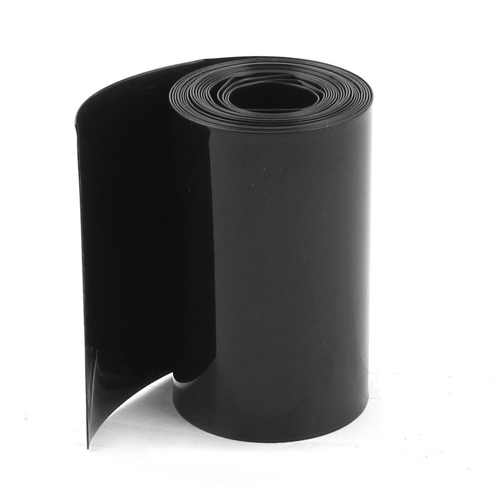 70mm/44mm PVC Heat Shrink Tubing Wrap Black 2m 6.5ft for 18650 Battery