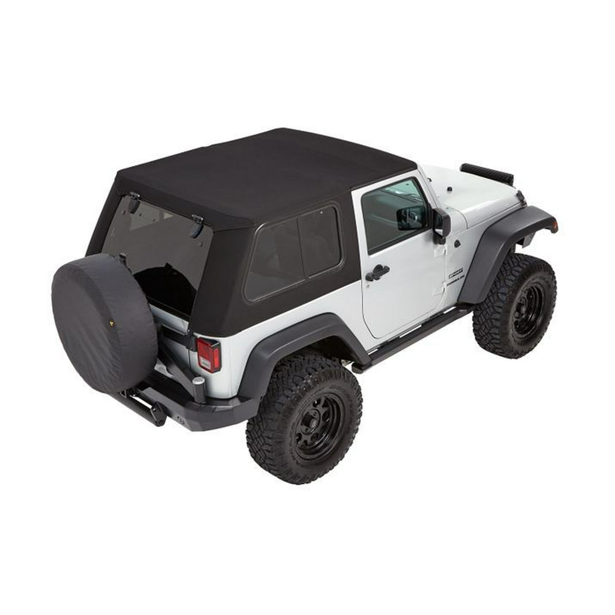Bestop 54862 17 Soft Top Trektop Nx Replace A Top Black Twill Without Doors With Tinted Sliding Side Panels And Safety Glass Rear Windows With