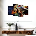 thumbnail image 3 of Elephant Stock Abstract Star Profile Wall Art - Horizontal Multi Panel Canvas - Living Room Wall Decor - People Multi Panel - Blue And Orange Decor - 36" x 22", 3 of 8