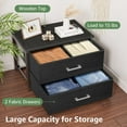 thumbnail image 5 of Stackable Storage Drawers Closet Organizers and Storage Fabric 2 Drawer Dresser for Bedroom Set of 2 Black Modern Black, 5 of 16