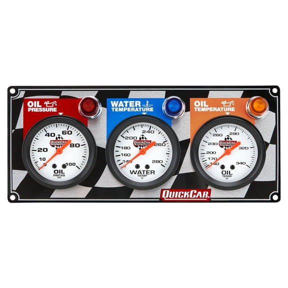 Quickcar Racing Products 3 Gauge Panel OP/WT/OT