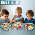 thumbnail image 7 of Duslogis Stainless Steel Kids Plates, Balanced Bites Divided Plates for Toddlers, Portion Control Plate, Metal Lunch Tray Dishes, Non Toxic & 100% BPA Free, Dishwasher Safe, Set of 2, 7 of 7