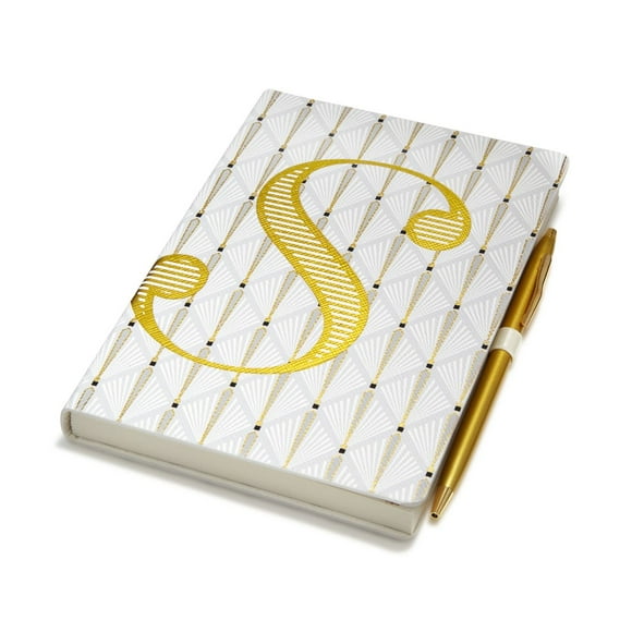 Anthropologie Maison Monogramme Journal & Stylo (S) – Gris, 6,75 x 4,75