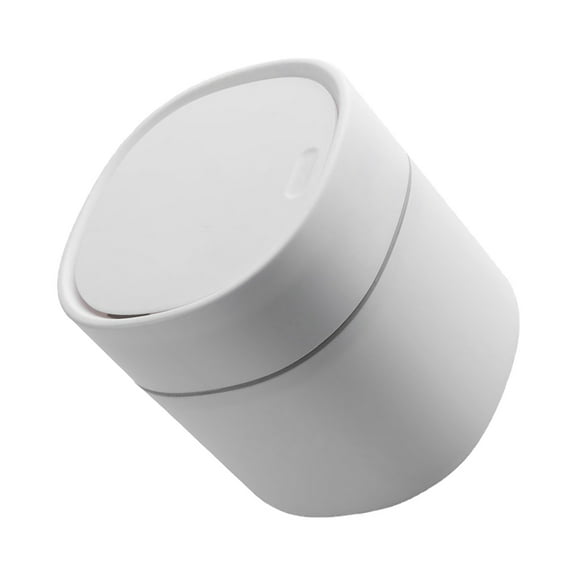 FRCOLOR Desktop Trash Can Ejection Lid Garbage Can Travel 14X13X13CM White