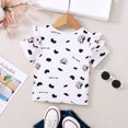 thumbnail image 5 of Coerni Kids Toddler Baby Girls Spring Summer Cartoon Cow Print Short Sleeve T Shirt Tops Clothes Cute Girl Shirts, 5 of 7