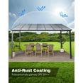 thumbnail image 3 of TROPOW Gazebos for Gardens,10'x 12' Lean to Gazebo, Hardtop Wall Pergola with Polycarbonate Roof, Aluminum Frame Mounted Gazebo for Lawn Patio Deck Yard and Party, 3 of 7