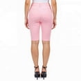 thumbnail image 3 of COUVER Women Ultra Stretchy Classic 5 Pocket Jeggings Bermuda Shorts Light Pink S, 3 of 8