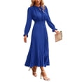 thumbnail image 1 of Vestido PRETTYGARDEN 2025 Midi Azul con Diseño Swiss Dot M, 1 of 8