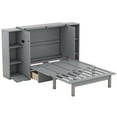thumbnail image 6 of Queen Size Murphy Bed with Shelves, Drawers and USB Ports,Gray, 6 of 9