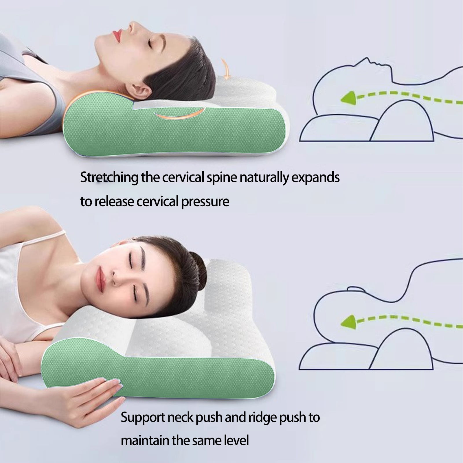 Pxyqht Cervical Pillow for Neck Pain Relief Ergonomic Foam Neck Support Pillow for Side Sleepers Comfortable Cervical Support Suitable for All Sleep Positions
