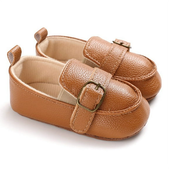 Uccdo Baby Anti-Slip PU Leather Sneakers Toddler Casual Slip-On Crib Shoes
