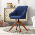 thumbnail image 3 of MoNiBloom Cotton-linen Accent Chair, Modern Upholstered Single Sofa Armchair, for Living Room, Navy Blue, 3 of 10