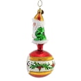 thumbnail image 3 of 6.25In Santa On Holly Flower Reflector, Glass, Ornament Ball Christmas 202278, 3 of 3