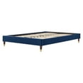 thumbnail image 3 of Platform Bed Frame, Twin Size, Velvet, Blue Navy, Modern Contemporary Urban Design, Bedroom Master Guest Suite, 3 of 6