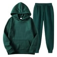 thumbnail image 2 of Caqnni Tracksuit Set Long Sleeve Sweatsuits & Pants Casual Outfits Men's Tracksuits Pullover Hoodies Sweatpants Fall Winter Suit&nbsp; (Green,3XL), 2 of 6