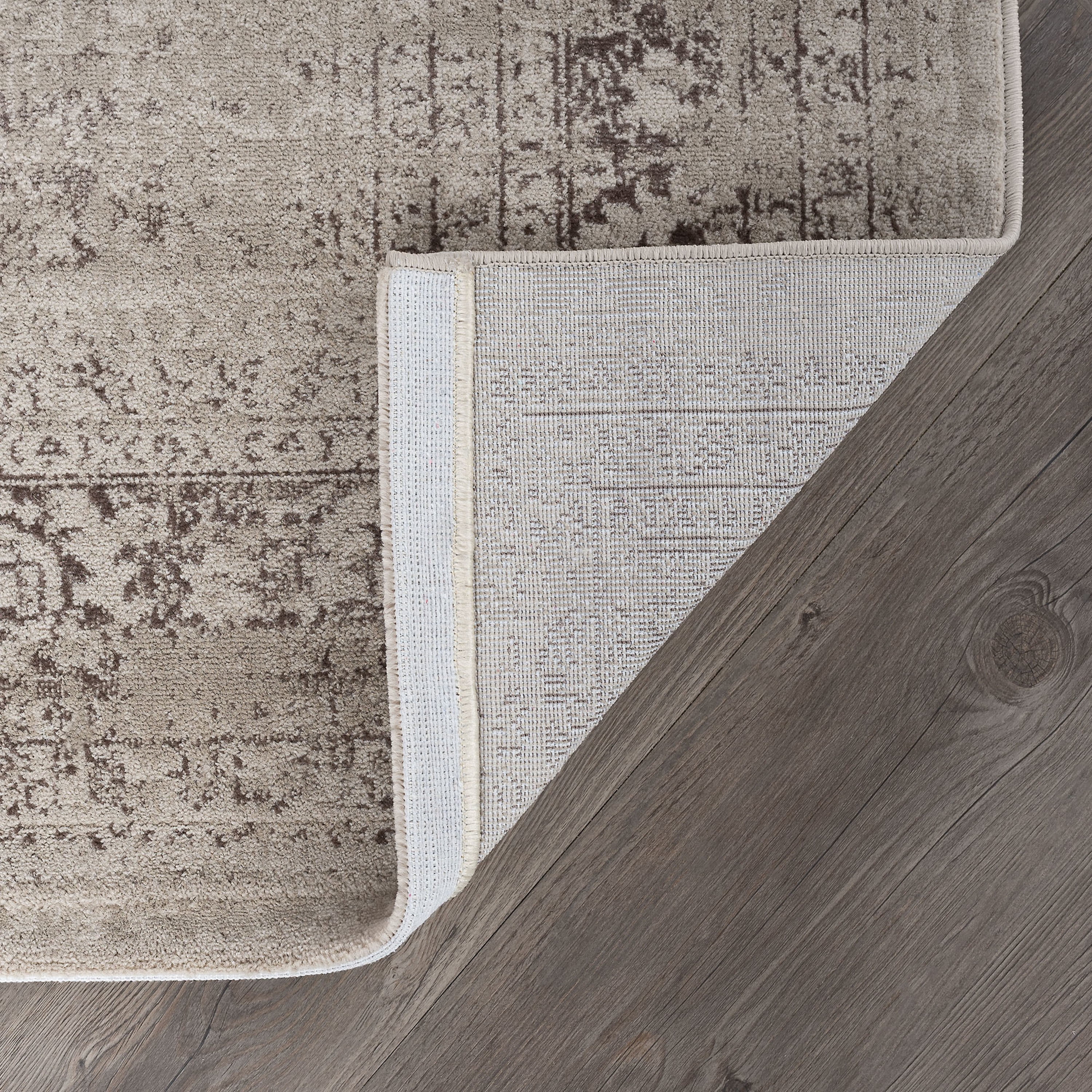 Transitional 5x8 Area Rug (5'3'' x 7'3'') Oriental Cream, Taupe Living Room Easy to Clean