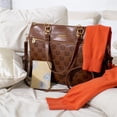 thumbnail image 2 of Badgley Mischka Madalyn Fabric Travel Tote Weekender Bag in Brown, 2 of 9