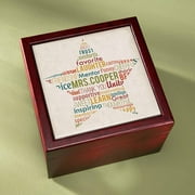 Personalized Teacher Star Text Keepsake Tile Box