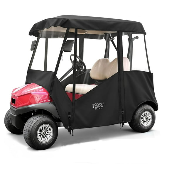 10L0L Golf Cart Enclosure 2 Passenger for Club Car Tempo Onward, 600D Waterproof Driving Rain Cover, Black