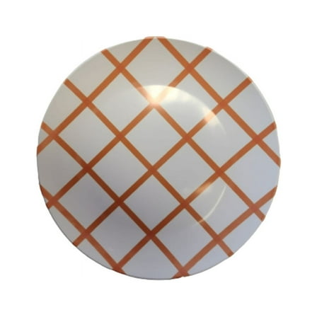 Check Melamine 10″ Plate Orange, Set Of 4