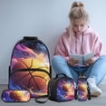 thumbnail image 2 of Bulopur Boys 17 Inch Backpack, 4 in 1 Basketball Print School Bookbag with Lunch Box, Water Bottle Holder and Pencil Case for Elementary Kids, 2 of 8