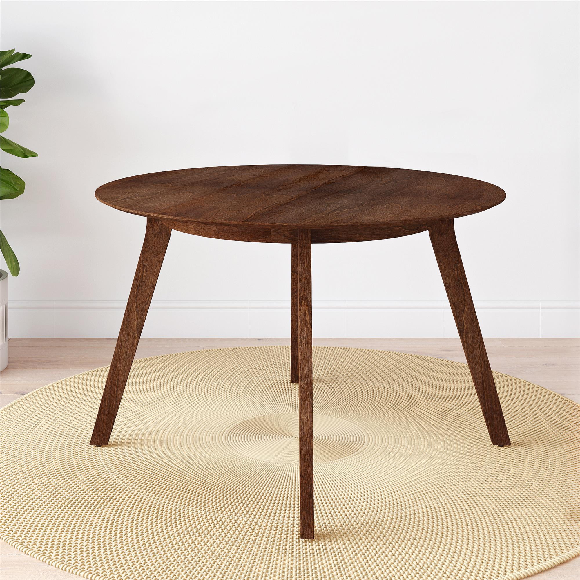 Novogratz Henley Mid Century Round Dining Table Walnut