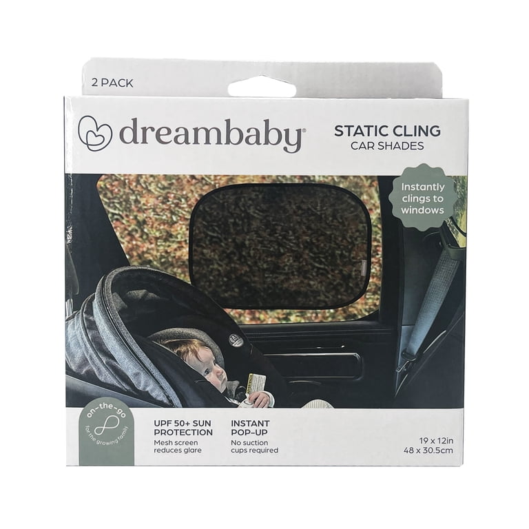 Dreambaby Insta-Cling Static Cling Car Window Shades, UPF 50+ Sun