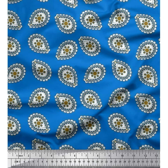 Soimoi Poly Georgette Fabric Abstracts Abstract Print Fabric by the Yard 52 Inch Wide