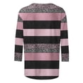 thumbnail image 4 of Aueoeo Women's 3/4 Sleeve Round Neck Pullover Tops, Lightweight Blouses with Daily Prints Patterns for Springtime and Summer (S–5Xl),Pink,XXL, 4 of 5