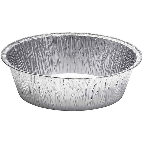VeZee 8-Inch Extra Deep Disposable Round Aluminum Pans - Heavy-Duty Cookware - Durable & Easy to Use - 10 Counts