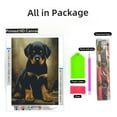 thumbnail image 2 of Black Rottweiler Dog 5D Diamond Art DIY Paint with Full Drill Round Diamond Gems Painting by Number Kits for Adults Art Craft Home Wall Decor 15.8x19.8in(2), 2 of 8