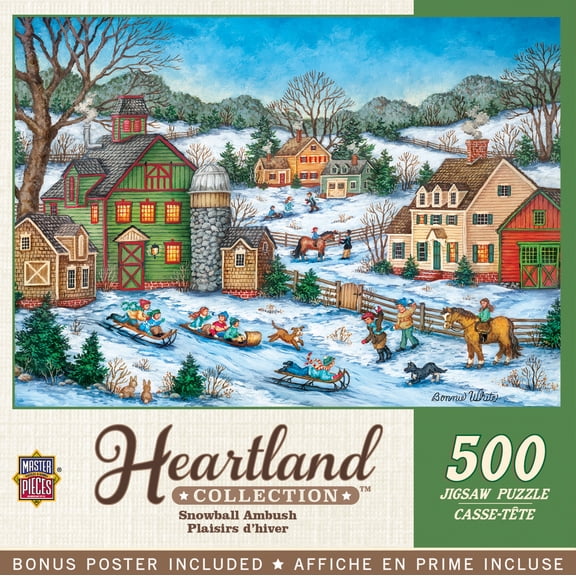 MasterPieces 500 Piece Jigsaw Puzzle - Snowball Ambush - 15"x21"