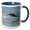 Blue/White, variant on 3drose, Falkland Islands. Magellanic Penguins Stand on Wet Beach. Reflection., 11oz Two-tone Blue Mug