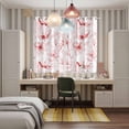 thumbnail image 4 of Pink Flower Kitchen Curtains Window Panels, Watercolor Floral Botanical Line Drawing Print Insulated Window Treatment Curtain, Grommet Curtains for Bedroom/Living Room/Bathroom, 2 Piece 42"Wx63"L, 4 of 8