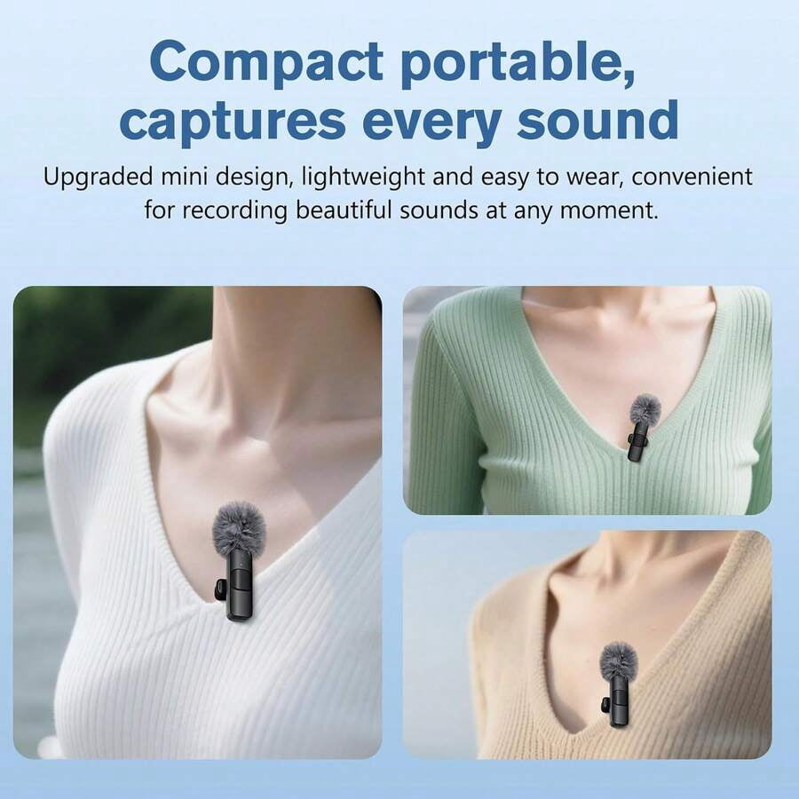 Wireless Lavalier Microphone Plug & PLAY for iphone , Clip-On Lapel Mini lightning Mic for Video Interviews Vlogs Gaming Live Streaming Recording