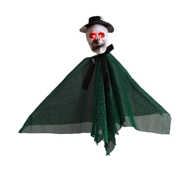 Decoración colgante de Halloween con sombrero festivo espeluznante para habitación interior y exterior verde
