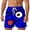 Dark Blue, variant on Men's Funny Cartoon Face Print Shorts, 3D Funny Expression Casual Summer Pants with Elastic Waist,Purple,L
