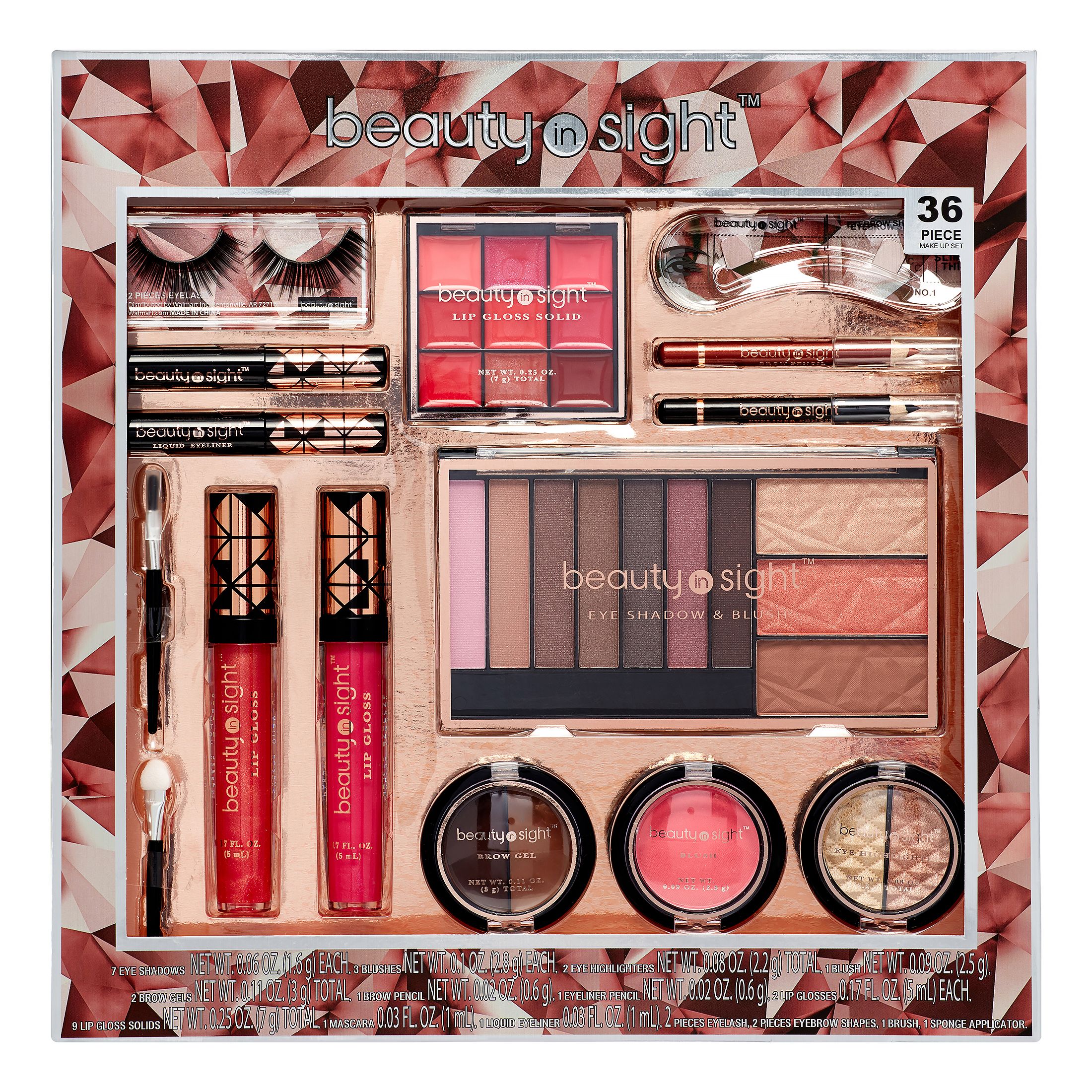 Beauty In Sight Makeup & Cosmetics Gift Set, 36 Pieces ($13 Value 