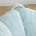 thumbnail image 4 of SESSLIFE Oversized Faux Fur Bean Bag Chair with Footstool, Giant Bean Bag Chair for Adults, Shell Shape Bean Bag Couch, Floor Sofa for Gaming Reading Living Room, Light Blue, 4 of 10